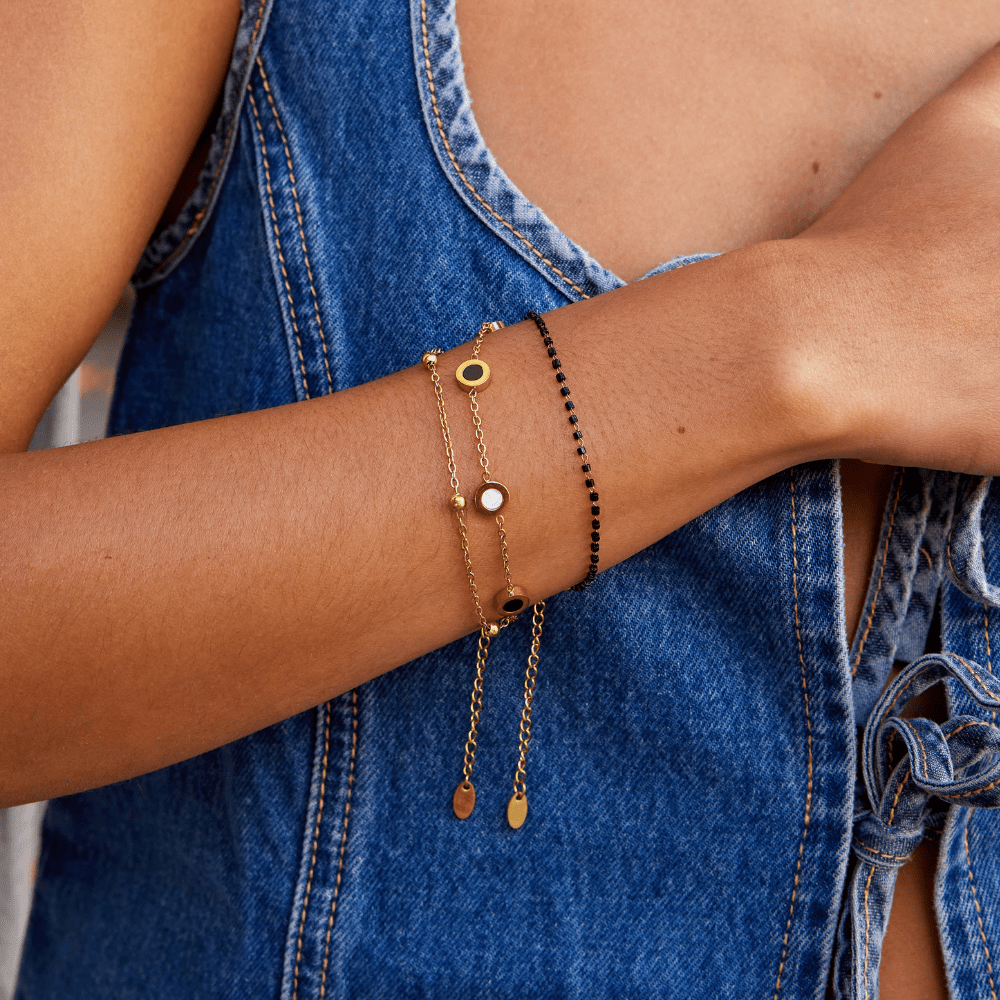 Hayden Gracie | Onyx & White Stone Bracelet