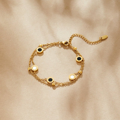 Hayden Gracie | Onyx & White Stone Bracelet