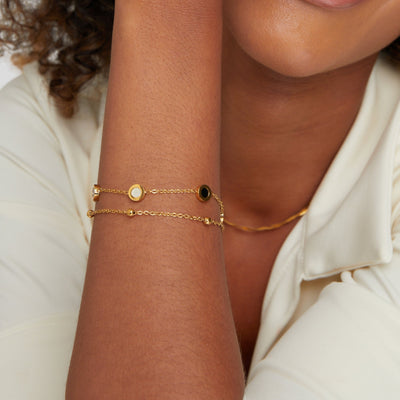Hayden Gracie | Onyx & White Stone Bracelet