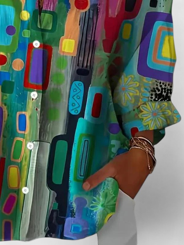 Hayden Rose | Elegant Geometric Pattern Blouse