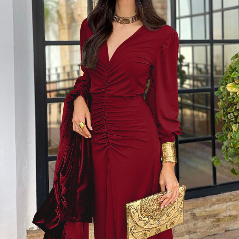 Hayden Junya™ | V-Neck Ruffled Dress