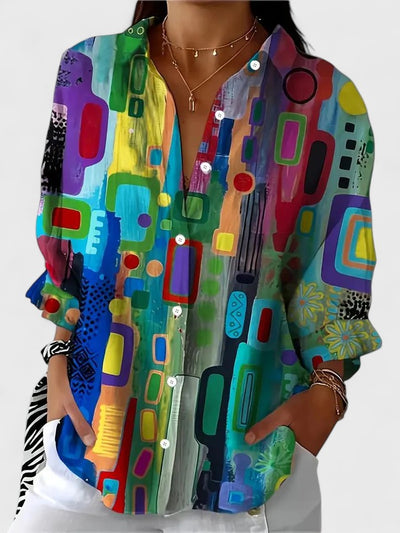 Hayden Rose | Elegant Geometric Pattern Blouse